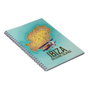Caderno Espiral Ibiza Balearic — mapa poster