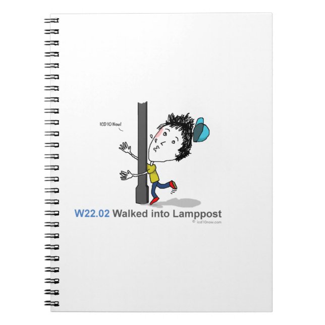 Caderno Espiral ICD-10: W22.02 andou no lamppost (Frente)