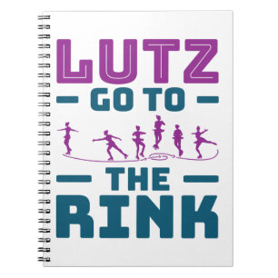 Caderno Espiral Ice Skating Pun Cute Lutz Vá para a pista