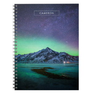 Caderno Espiral Ice & Snow Aurora Borealis Milky Way Iceland