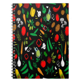 Caderno Espiral Ícones Coloridos Vegetais