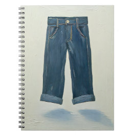 Caderno Espiral Ícones de Índigo Pintura em Arte de Denim Denimhea