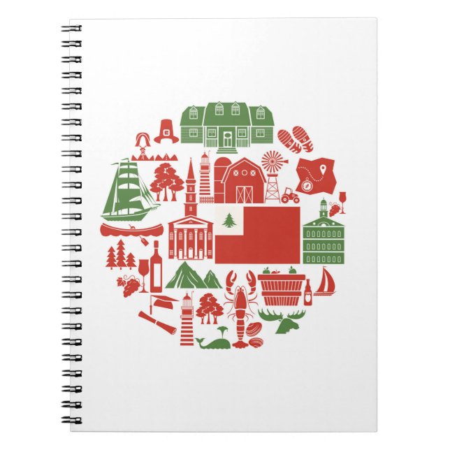 Caderno Espiral Ícones de Nova Inglaterra (Frente)