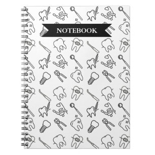 Caderno Espiral Ícones Dentários Estética Minimali