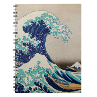 Caderno Espiral Icônica Blue Excelente Wave Art Japonês