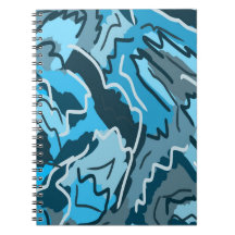 Icy Blue Marbled Abstrato