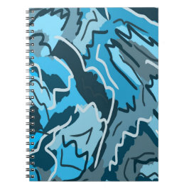 Caderno Espiral Icy Blue Marbled Abstrato