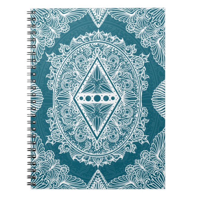 Caderno Espiral Idade Verde Azul do despertar, boêmia, novidade (Frente)