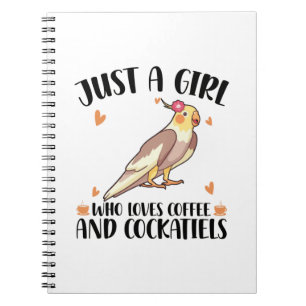 Caderno Espiral Ideia de Presente de Cockatiel Aves de companhia