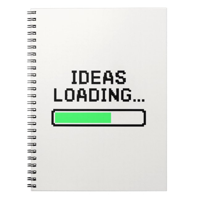 Caderno Espiral Ideias carregando... - Design técnico do Bar de pr (Frente)