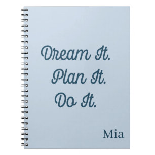 Caderno Espiral Ideias de Planejamento de Citação Motivacional