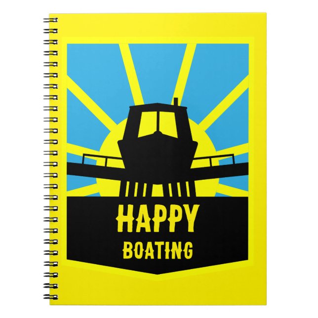 Caderno Espiral Ideias de presentes em barco estreito (Frente)