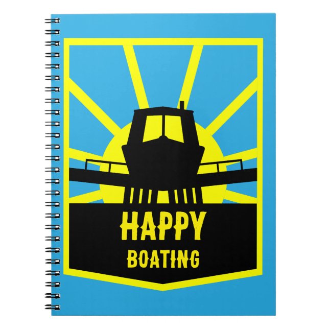 Caderno Espiral Ideias de presentes em barco estreito (Frente)