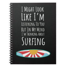 Caderno Espiral Ideias de Presentes Engraçados para Surfistas Piad