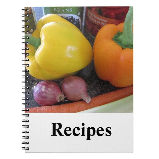 Caderno Espiral Ideias de receitas de legumes frescos (Frente)
