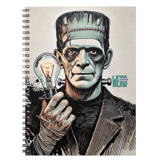 Caderno Espiral Ideias Estranhas | Diário para notebook (Frente)