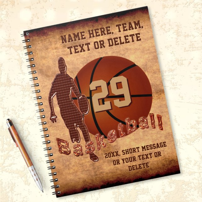 Caderno Espiral Ideias personalizadas para presentes de basquete,  (Personalized, Spiral Basketball Notebook. Gift ideas for basketball team. Basketball school supplies)
