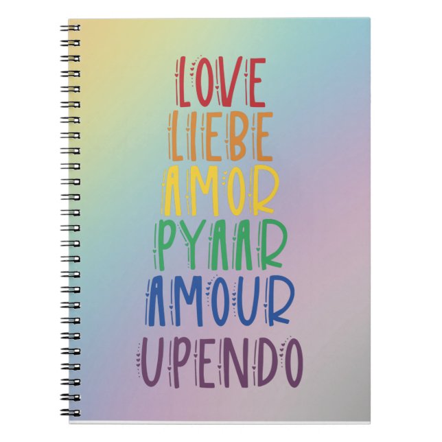 Caderno Espiral Idiomas do Amor (Frente)