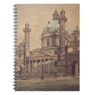 Caderno Espiral Igreja Karlskirche em Viena, Áustria