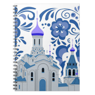 Caderno Espiral Igrejas Ucranianas de Kiev Blue e White Posta