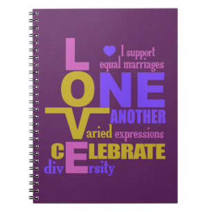 Caderno Espiral Igualdade do casamento / Um notebook personalizado