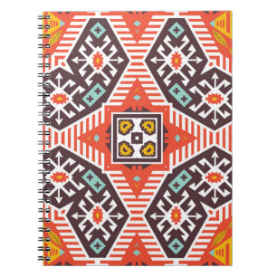 Caderno Espiral Ikat Aztec: Textura em striping étnico