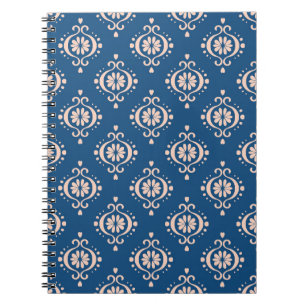 Caderno Espiral Ikat Geométrico Folklore Damask Ornament