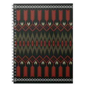 Caderno Espiral ikat Pattern. Encaminhamento geométrico sem costur