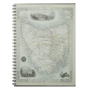 Caderno Espiral Ilha de Van Diemen ou Tasmânia, de uma série de