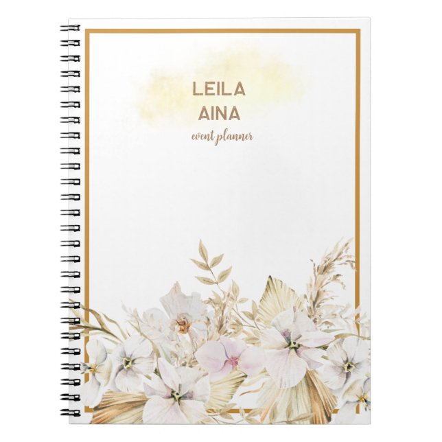 Caderno Espiral Ilha Floral Boho Watercolor (Frente)