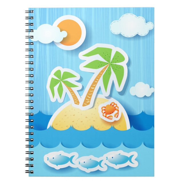 Caderno Espiral Ilha tropical, notebook (Frente)