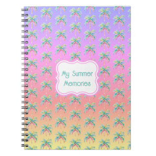 Caderno Espiral Ilha Tropical Sunset Palm Tree
