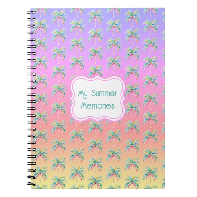 Caderno Espiral Ilha Tropical Sunset Palm Tree (Frente)