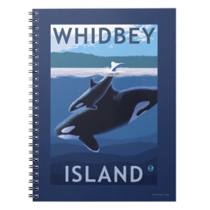 Caderno Espiral Ilha, WashingtonOrca e vitela de Whidbey