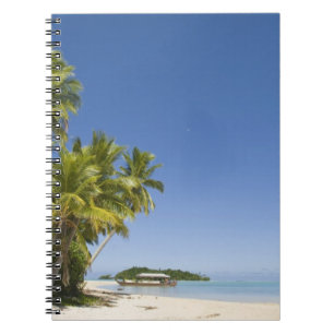 Caderno Espiral Ilhas Cook, Aitutaki. Tour de canoa polinésia para