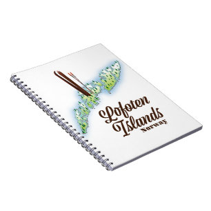 Caderno Espiral Ilhas Lofoten, Noruega pôster de esqui.