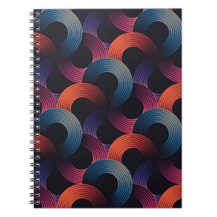 Caderno Espiral Ilusão óptica: anéis lineares metálicos.