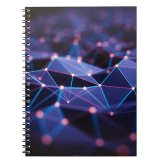 Caderno Espiral Ilustração 3D. fundo abstrato, conexão a