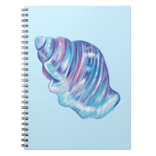 Caderno Espiral Ilustração colorida da solha do oceano arco-íris