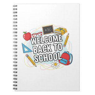 Caderno Espiral Ilustração Colorida de Volta à Escola