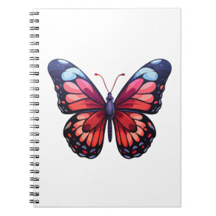 Caderno Espiral Ilustração da borboleta de desenho animado