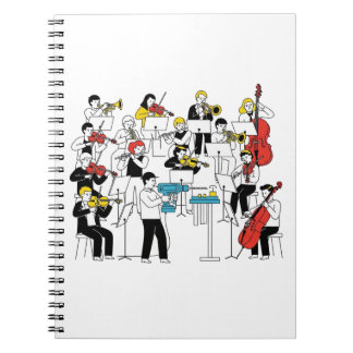 Caderno Espiral Ilustração da Orquestra Engraçada - Jogador de Dri