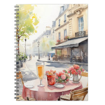 Ilustração de aquarela Chic Parisiense Cafe