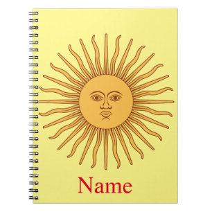 Caderno Espiral Ilustração de arte com face Sun Thunder_Cove