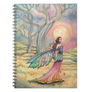 Caderno Espiral Ilustração de Arte de Fantasia da Fada do Crepúscu