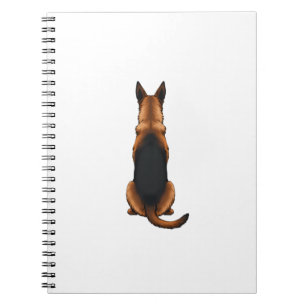 Caderno Espiral Ilustração de Cachorro Vista Posterior do Pastor A