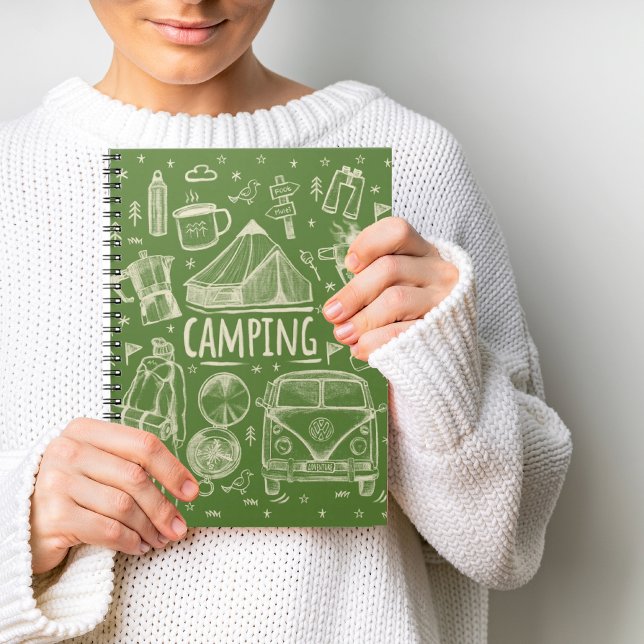 Caderno Espiral Ilustração de Camping no Exterior (Criador carregado)