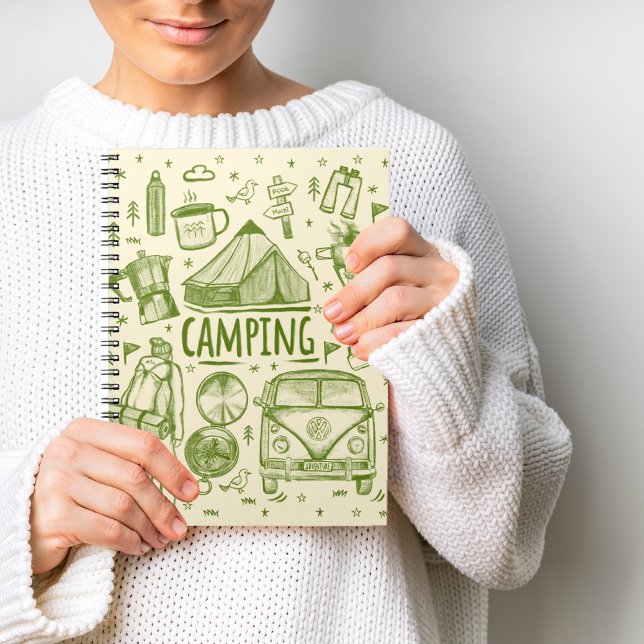 Caderno Espiral Ilustração de Camping no Exterior (Criador carregado)