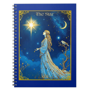 Caderno Espiral Ilustração de Carta de Tarot, A Estrela