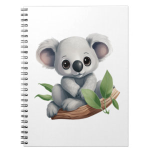 Caderno Espiral Ilustração de cartoon koala